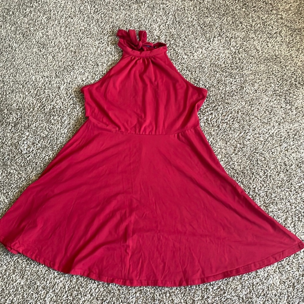 Red Halter dress with tie detail